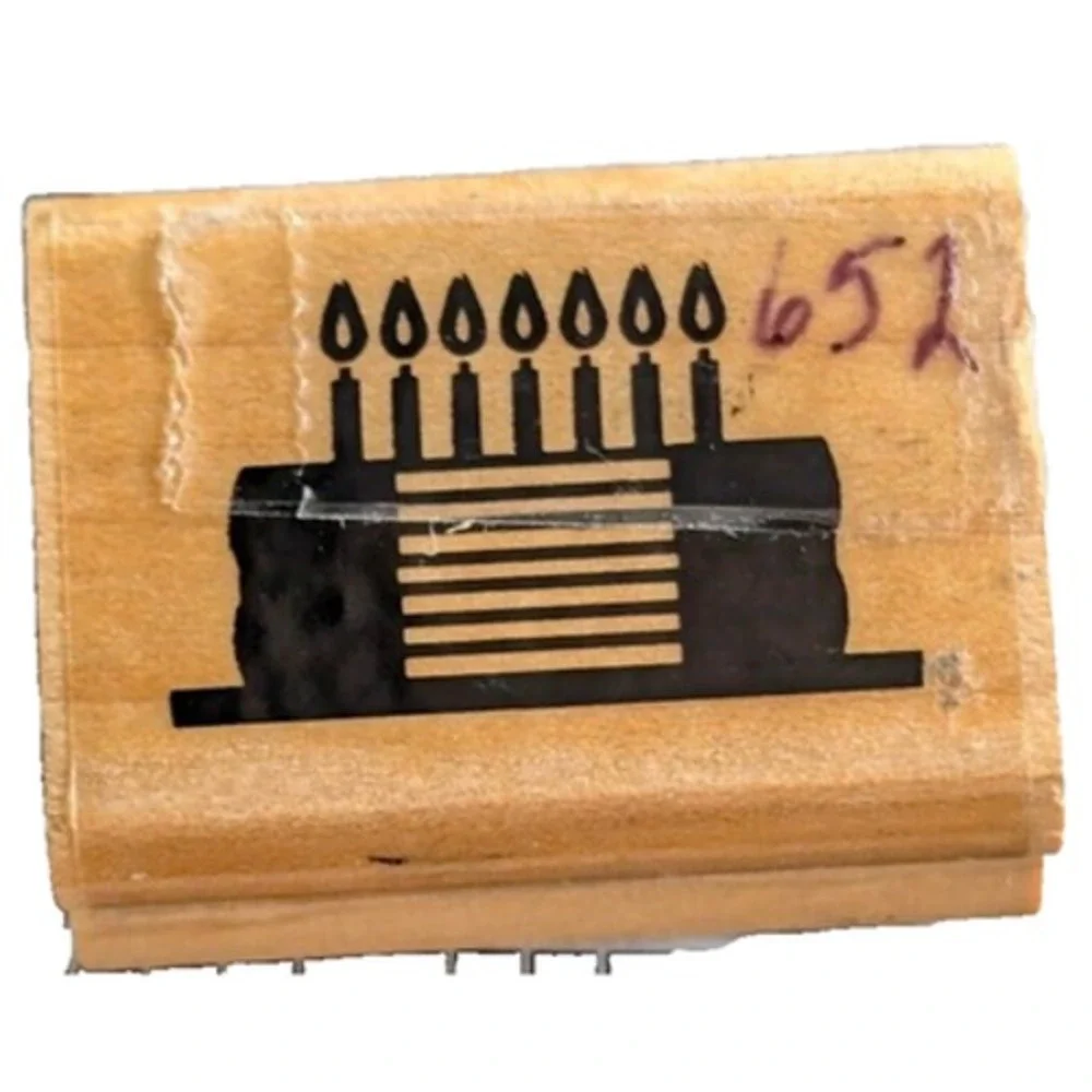 CTMH Birthday Cake Candles Rubber Stamp Wood #E32